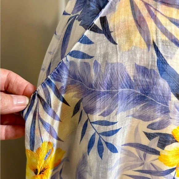 JOA Los Angeles Revolve Hawaiian A Line Skirt in Blue Iris with Pockets Sz S - Picture 4 of 13